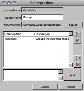 Using a concept editor to create concepts. Using a concept editor to create concepts.